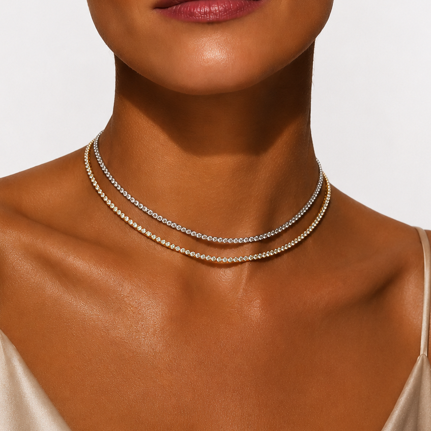 Tennis Necklace Silver